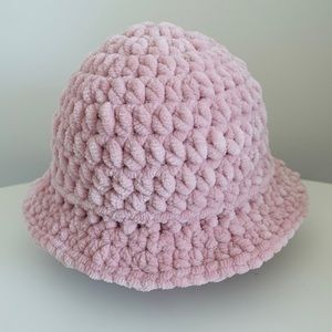 Ultra Soft Pink Crochet Bucket Hat
